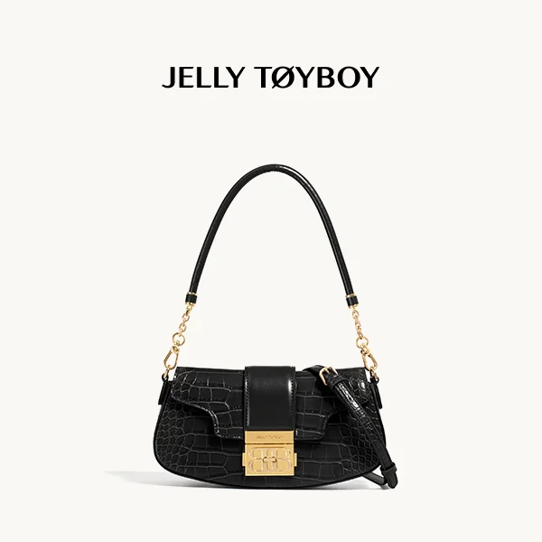 Jellytoyboy Women Casual Crossbody Purse, Sculptural Handle Premium Leather Handbag | JTB Shake Bag
