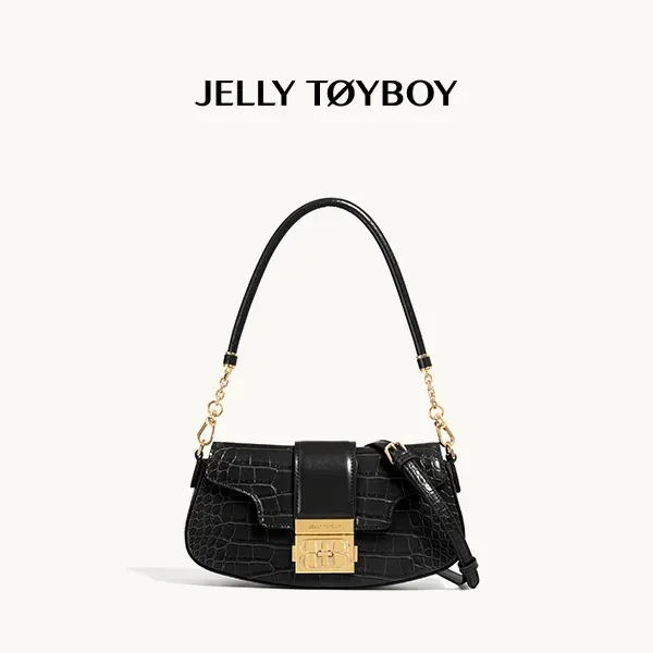 Jellytoyboy Women Casual Crossbody Purse, Sculptural Handle Premium Leather Handbag | JTB Shake Bag