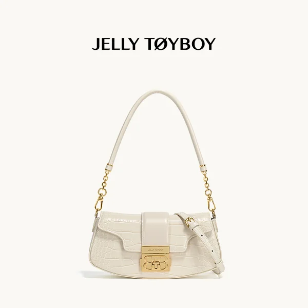 Jellytoyboy Women Casual Crossbody Purse, Sculptural Handle Premium Leather Handbag | JTB Shake Bag