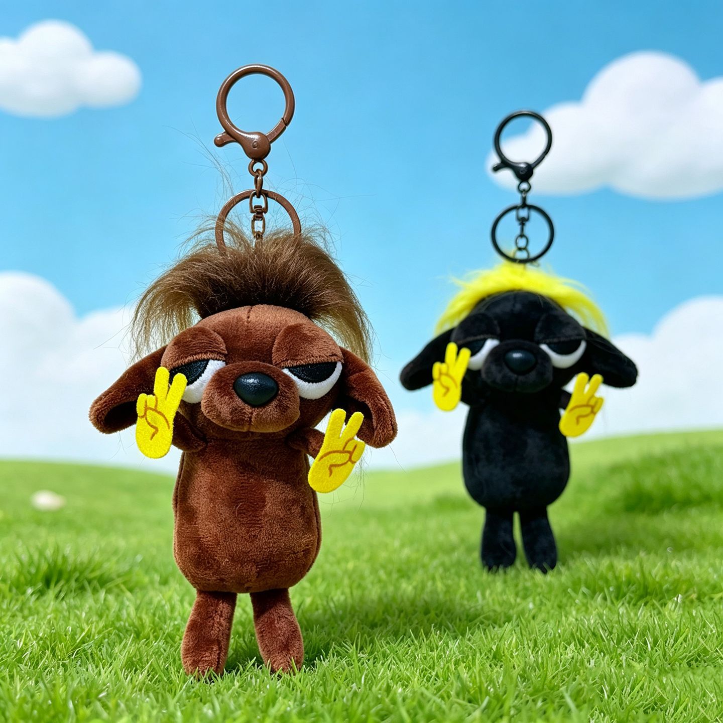 Original Scrawled Rock Chihuahua Puppy Plush Keychain Creative Doll Doll Pendant Baby Pendant Accessories