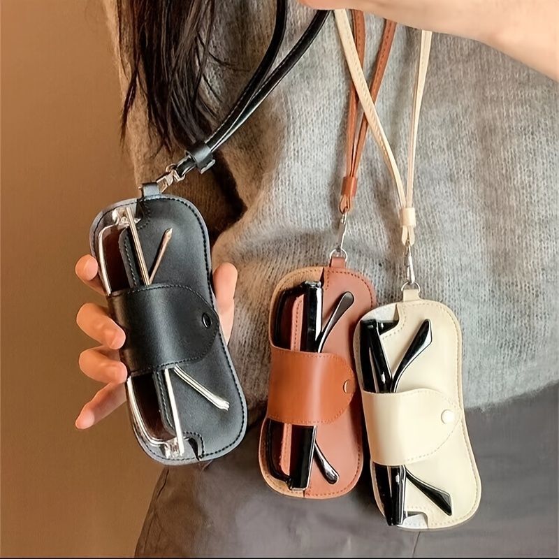 Portable Neck Hanging Eyeglass Pouch Sunglasses Storage Bag