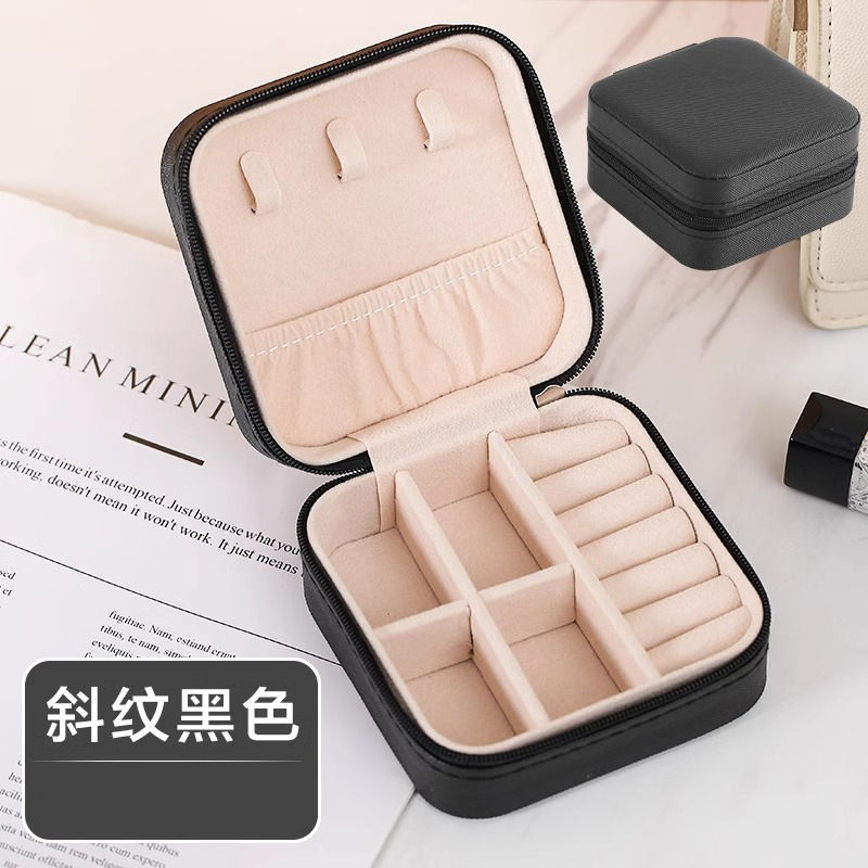 Mini Square Portable Desktop Jewelry Box Small Trinket Organizer Container