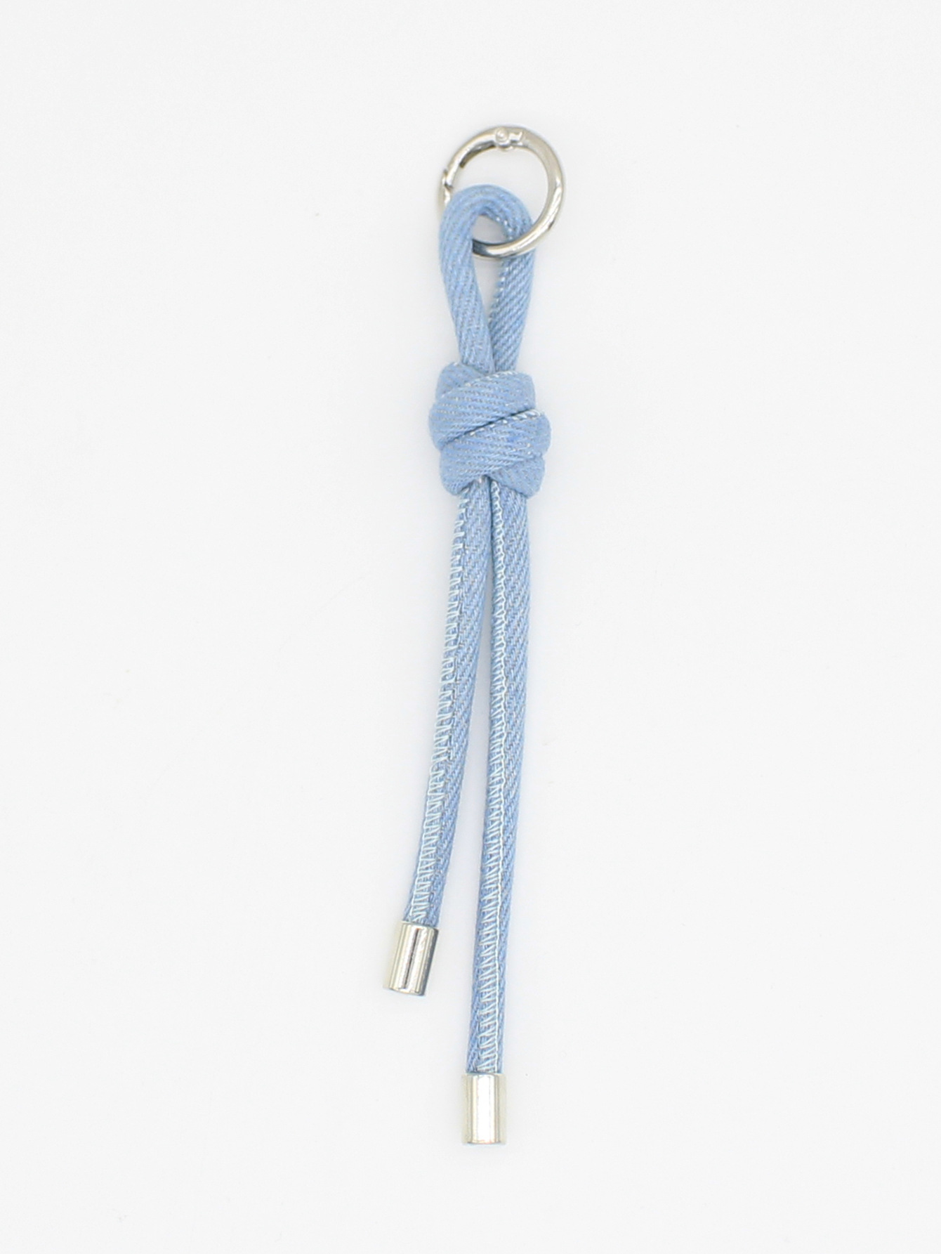 Distressed Denim Planet Handmade Bag Charm Pearl Chain Keychain