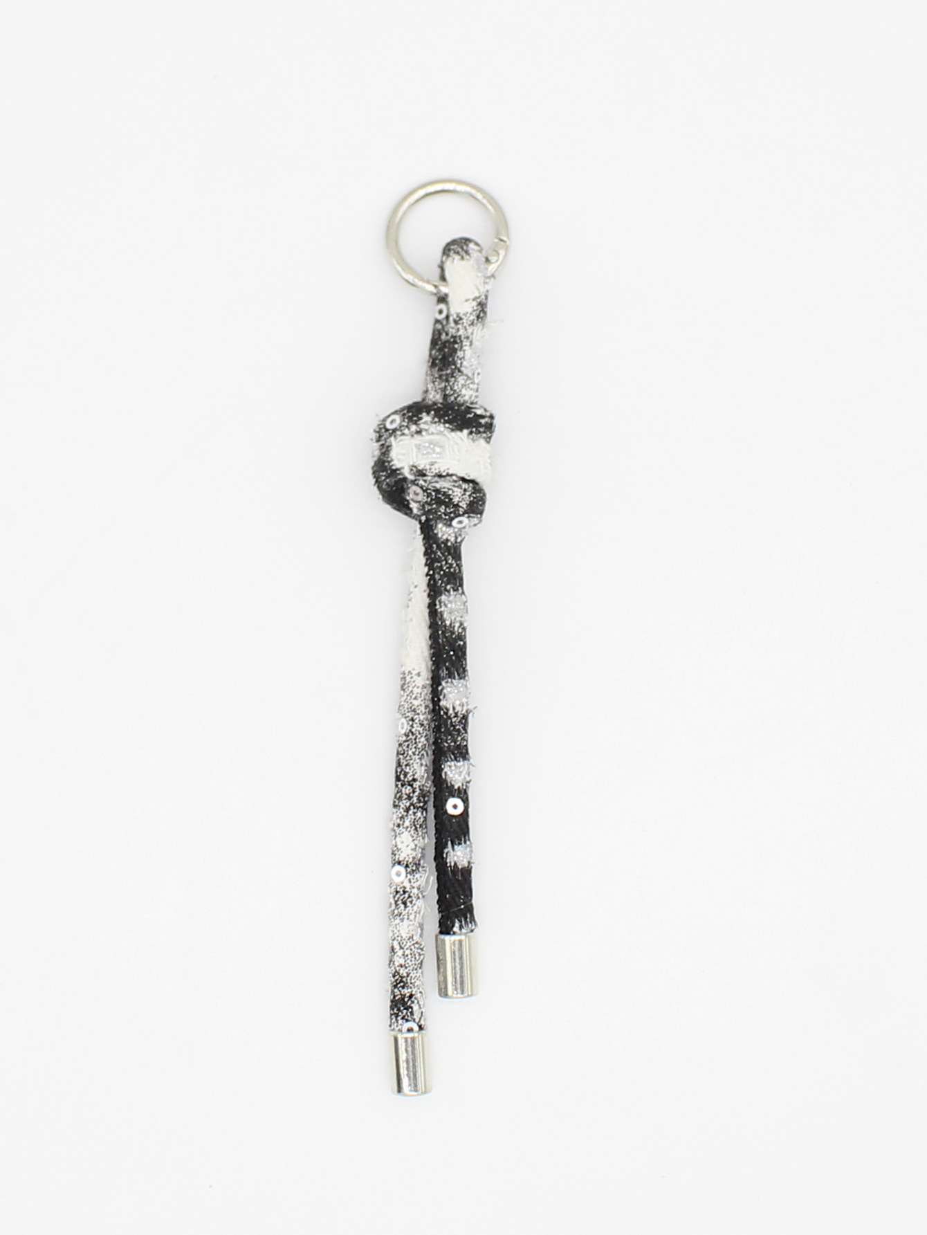 Distressed Denim Planet Handmade Bag Charm Pearl Chain Keychain