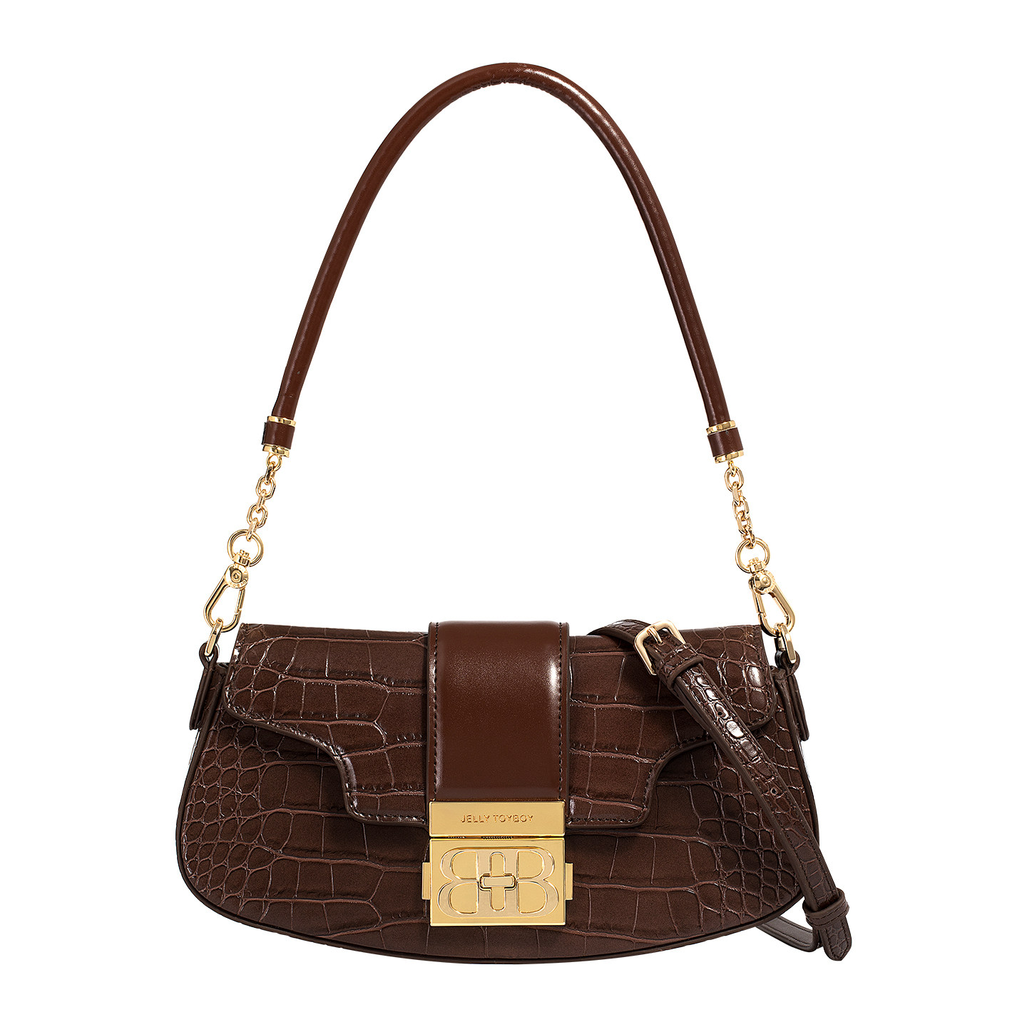 Jellytoyboy Women Casual Crossbody Purse, Sculptural Handle Premium Leather Handbag | JTB Shake Bag