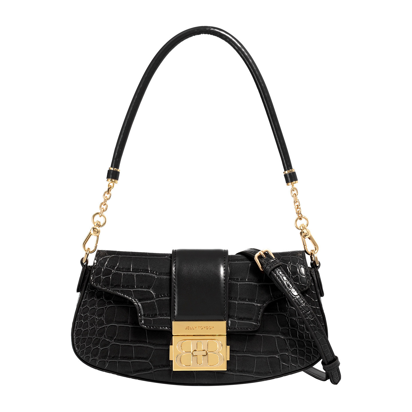 Jellytoyboy Women Casual Crossbody Purse, Sculptural Handle Premium Leather Handbag | JTB Shake Bag