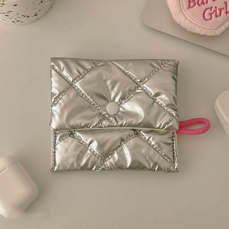 Ins Style Niche Cosmetic Bag Mini Portable Storage Pouch Cute Handheld Coin & Sanitary Napkin Bag for Women