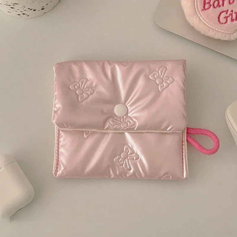 Ins Style Niche Cosmetic Bag Mini Portable Storage Pouch Cute Handheld Coin & Sanitary Napkin Bag for Women