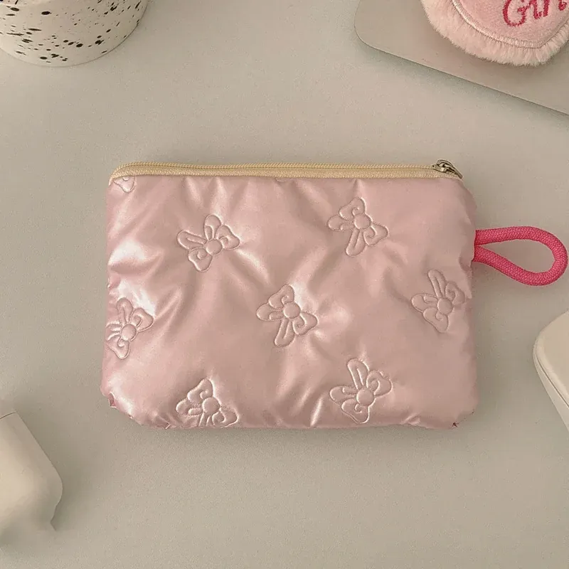 Ins Style Niche Cosmetic Bag Mini Portable Storage Pouch Cute Handheld Coin & Sanitary Napkin Bag for Women