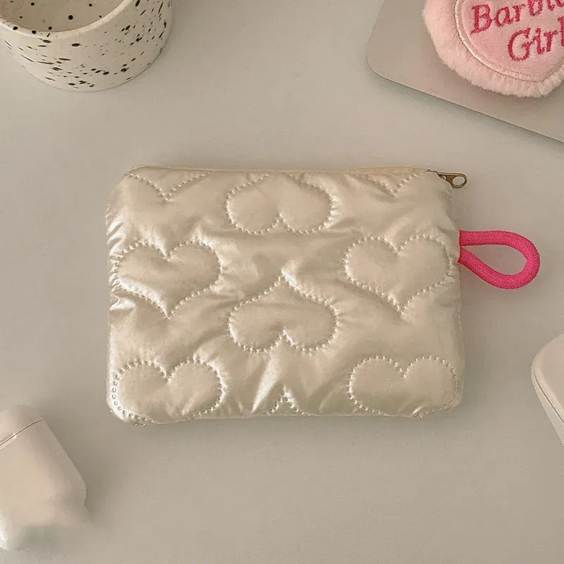 Ins Style Niche Cosmetic Bag Mini Portable Storage Pouch Cute Handheld Coin & Sanitary Napkin Bag for Women