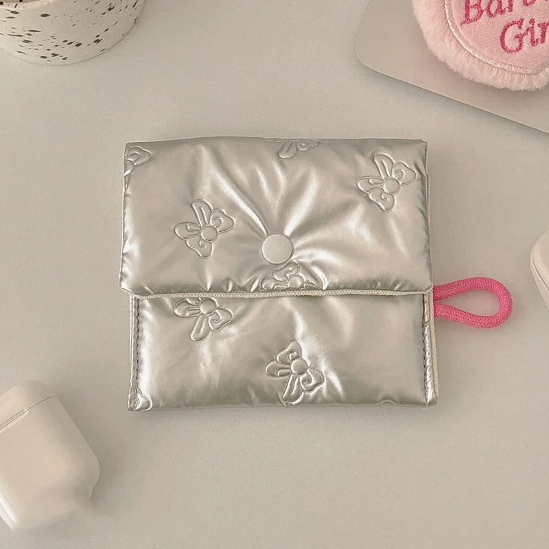Ins Style Niche Cosmetic Bag Mini Portable Storage Pouch Cute Handheld Coin & Sanitary Napkin Bag for Women