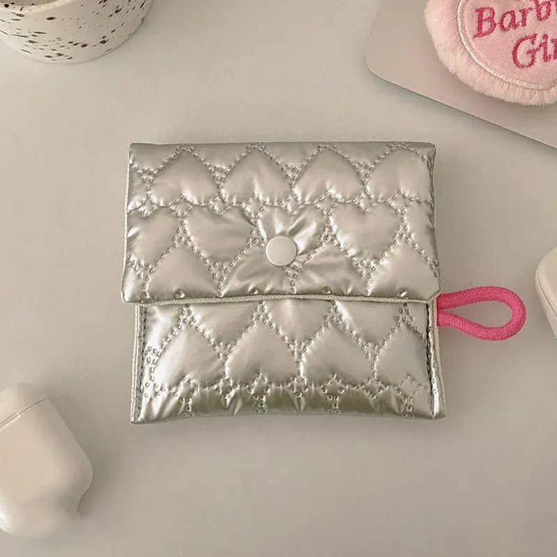 Ins Style Niche Cosmetic Bag Mini Portable Storage Pouch Cute Handheld Coin & Sanitary Napkin Bag for Women