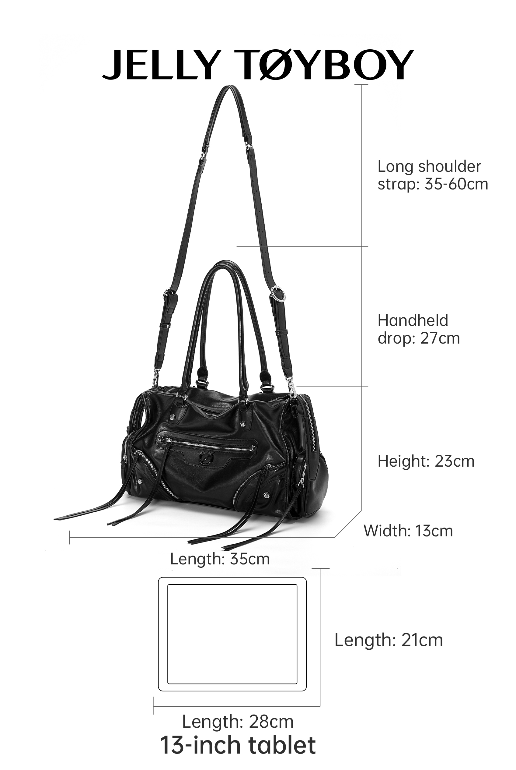 Jellytoyboy Women's New Motorcycle Single-Shoulder Crossbody Bag Large Capacity Tote Bag | JTB Aurora 2.0 