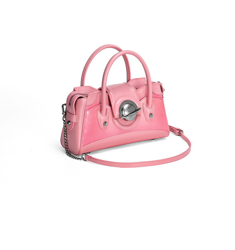 Infinite Cosmos Series | Galaxy Cruiser Bag – Structured Satchel in Mirror Silver 