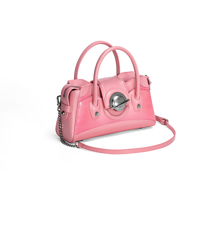 Infinite Cosmos Series | Galaxy Cruiser Bag – Structured Satchel in Mirror Silver 