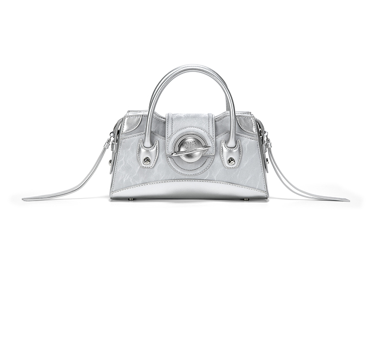 Infinite Cosmos Series | Galaxy Cruiser Bag – Structured Satchel in Mirror Silver 