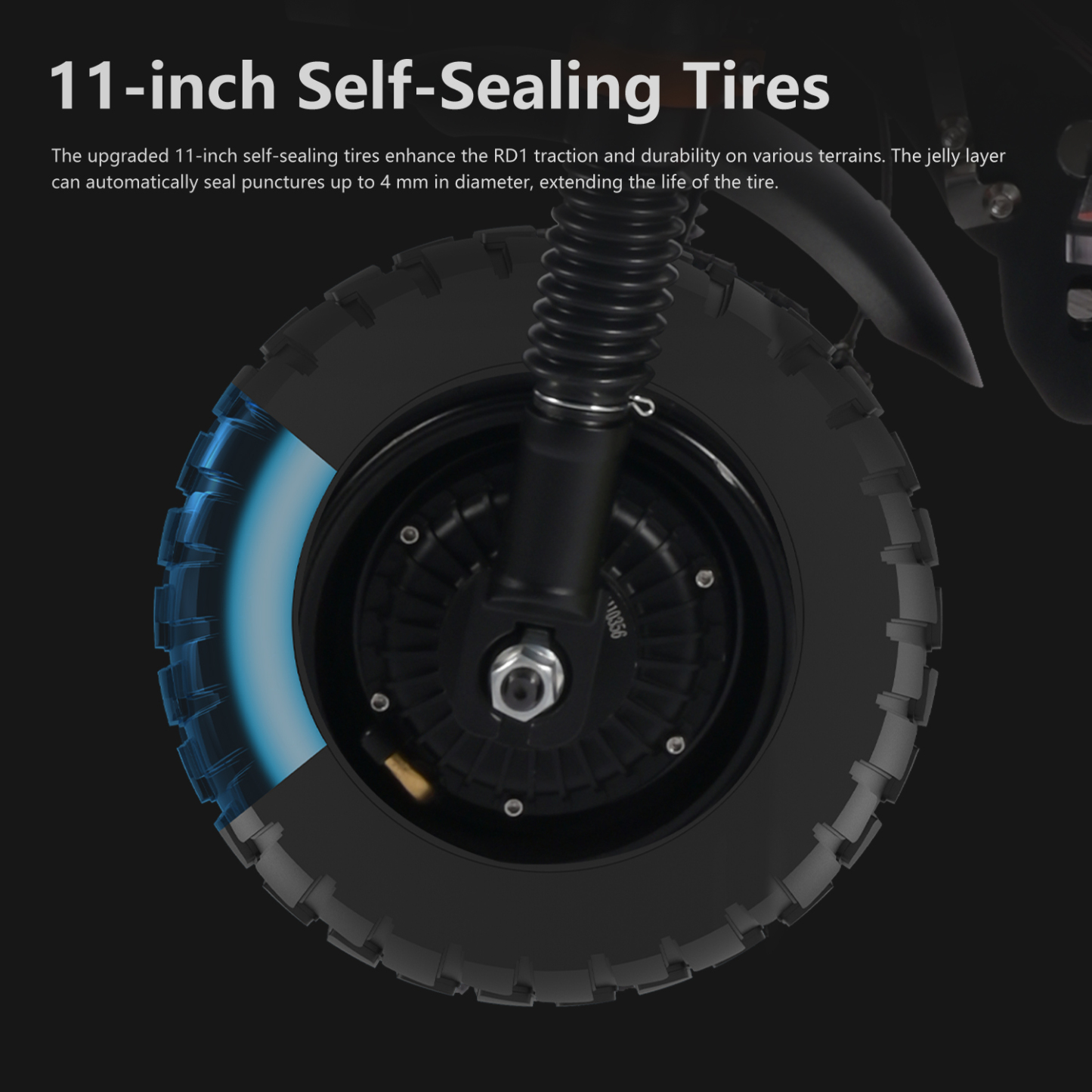 RD1 6000W Dual Motor Electric Scooter 60V 43Ah High Capacity Battery with a Range of Up to 75 Miles 11-Inch off-road Tires