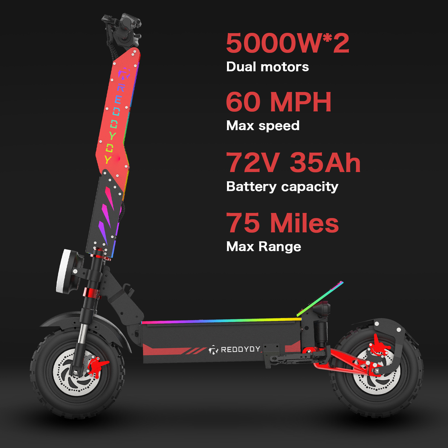 REDDYDY RD6 Pro 10000W Dual Motor Off-Road Electric Scooter Up to