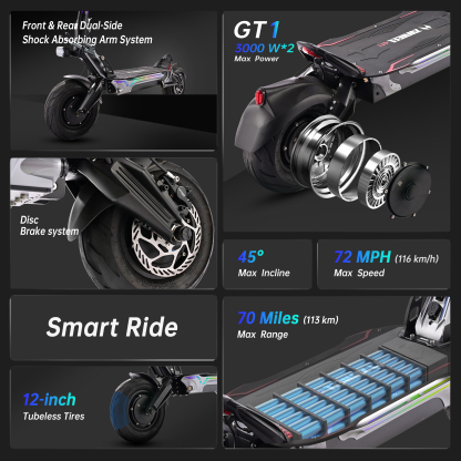 GT1 Smart Dual-Motor Off-Road Electric Scooter