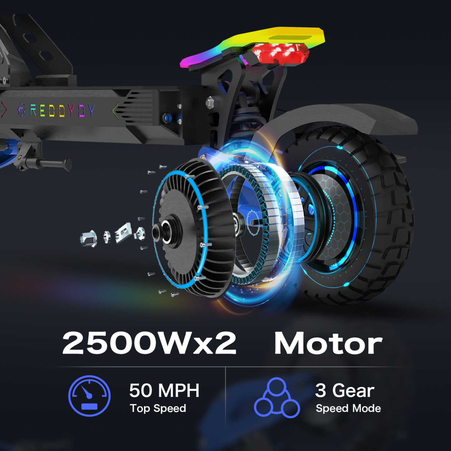 RD2 5000W Dual Motor Off-Road Electric Scooter