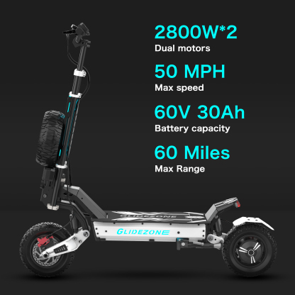 Reddydy GD83 Electric Scooter,50MPH High Speed & 60 Miles Range,Dual Motor, 60V 30Ah Battery