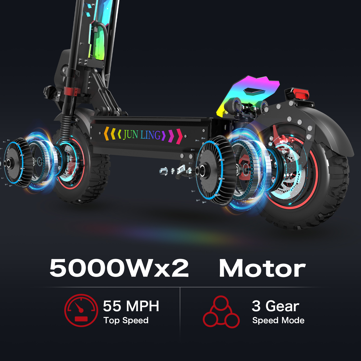 JL86 10000W Dual Motor Off-Road E-Scooter