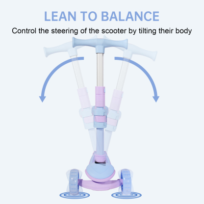 Reddydy Toddler to Teen Scooter Safety Adjustable Handlebar Lean to Steer Balance Bike Wide Anti-Slip Board