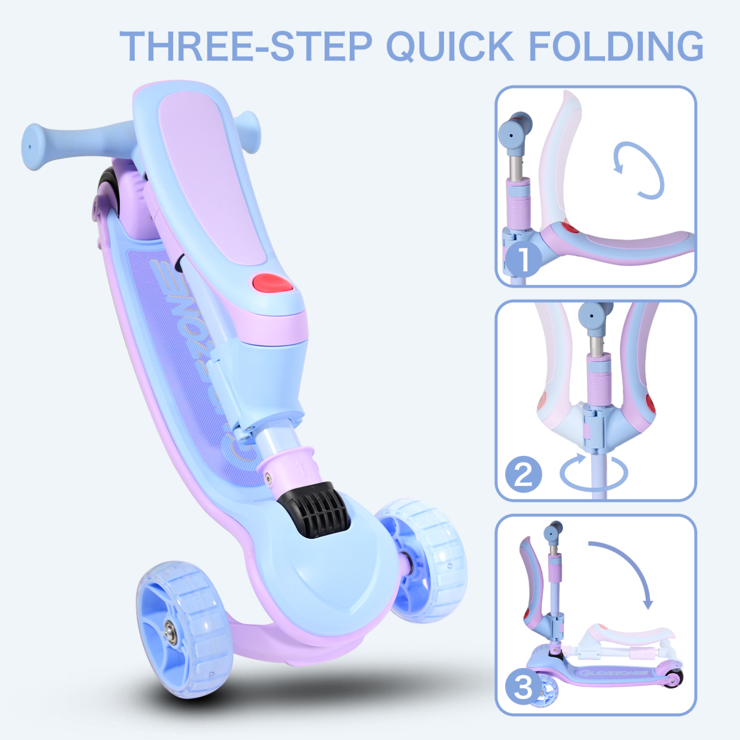 Reddydy Toddler to Teen Scooter Safety Adjustable Handlebar Lean to Steer Balance Bike Wide Anti-Slip Board