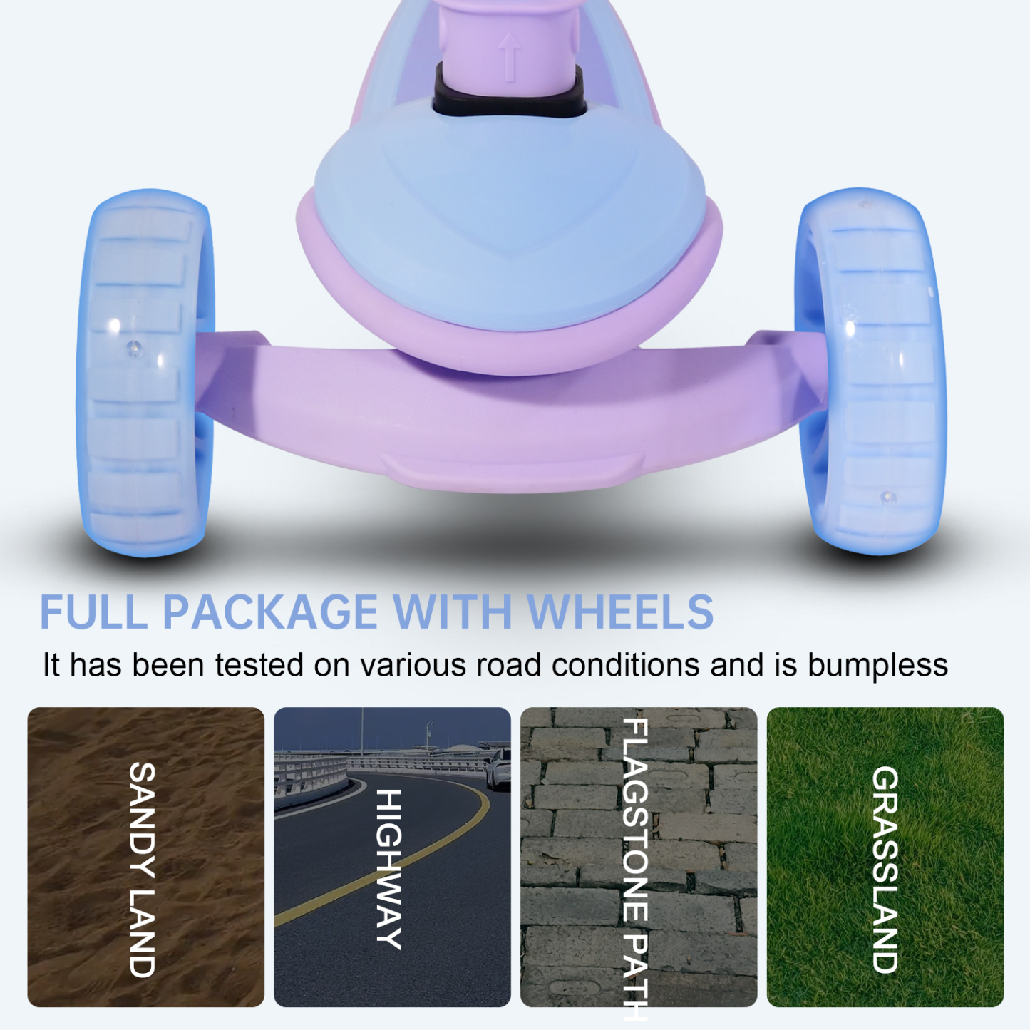 Reddydy Toddler to Teen Scooter Safety Adjustable Handlebar Lean to Steer Balance Bike Wide Anti-Slip Board