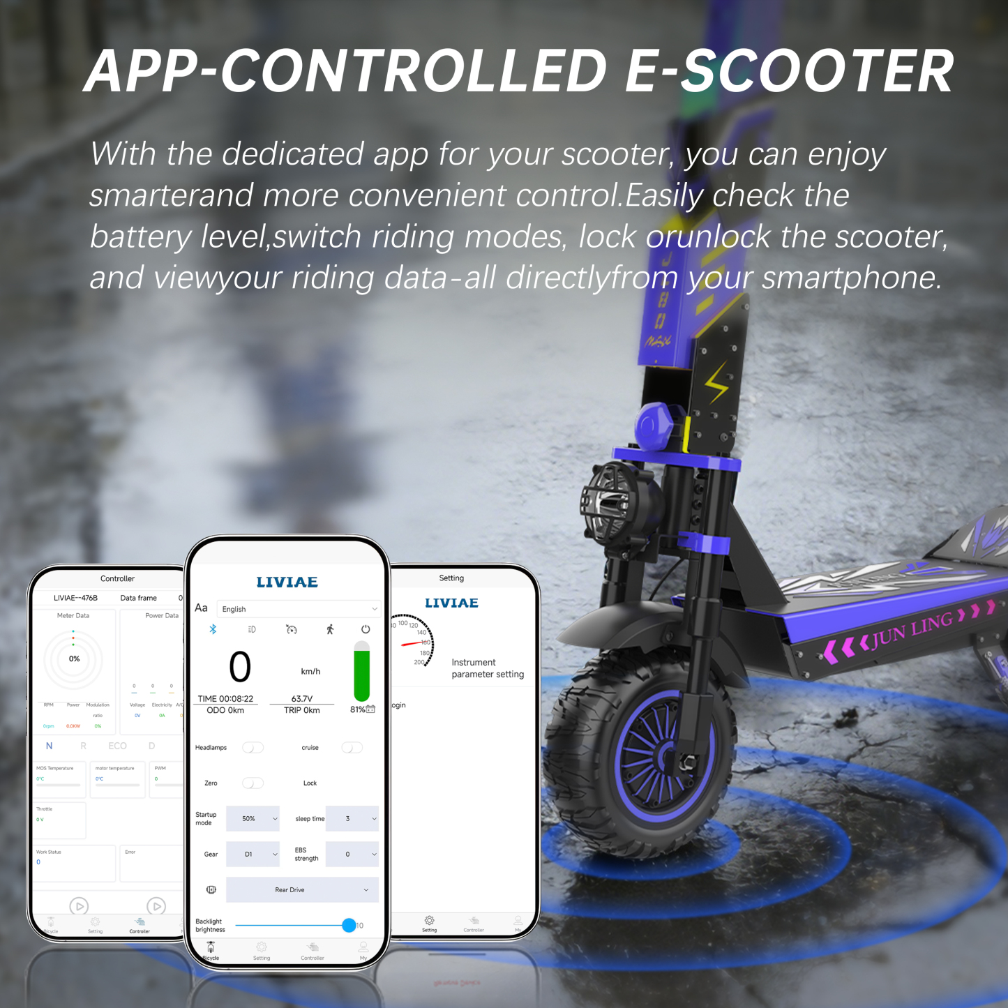 Reddydy JL80 Off-Road Electric Scooter 6000W Dual Motor Up to 50 miles of range 12-Inch Tires