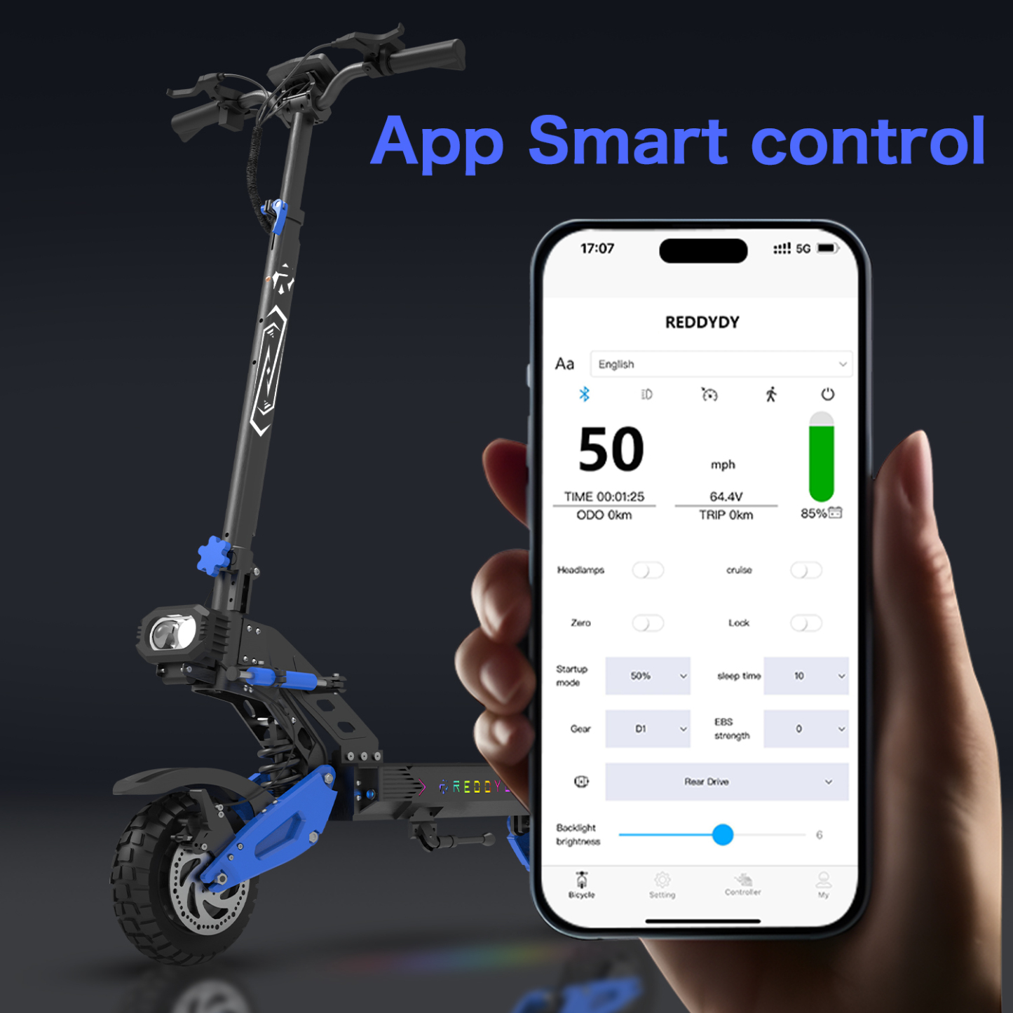 RD2 5000W Dual Motor Off-Road Electric Scooter