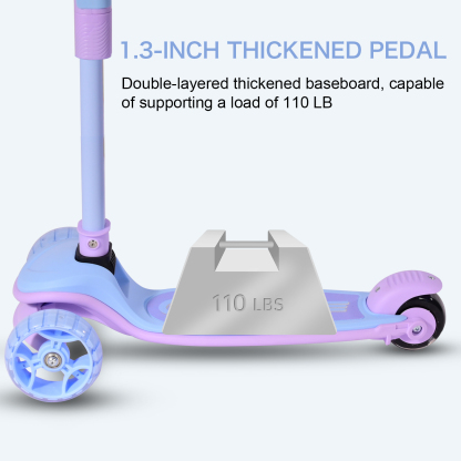 Reddydy Toddler to Teen Scooter Safety Adjustable Handlebar Lean to Steer Balance Bike Wide Anti-Slip Board