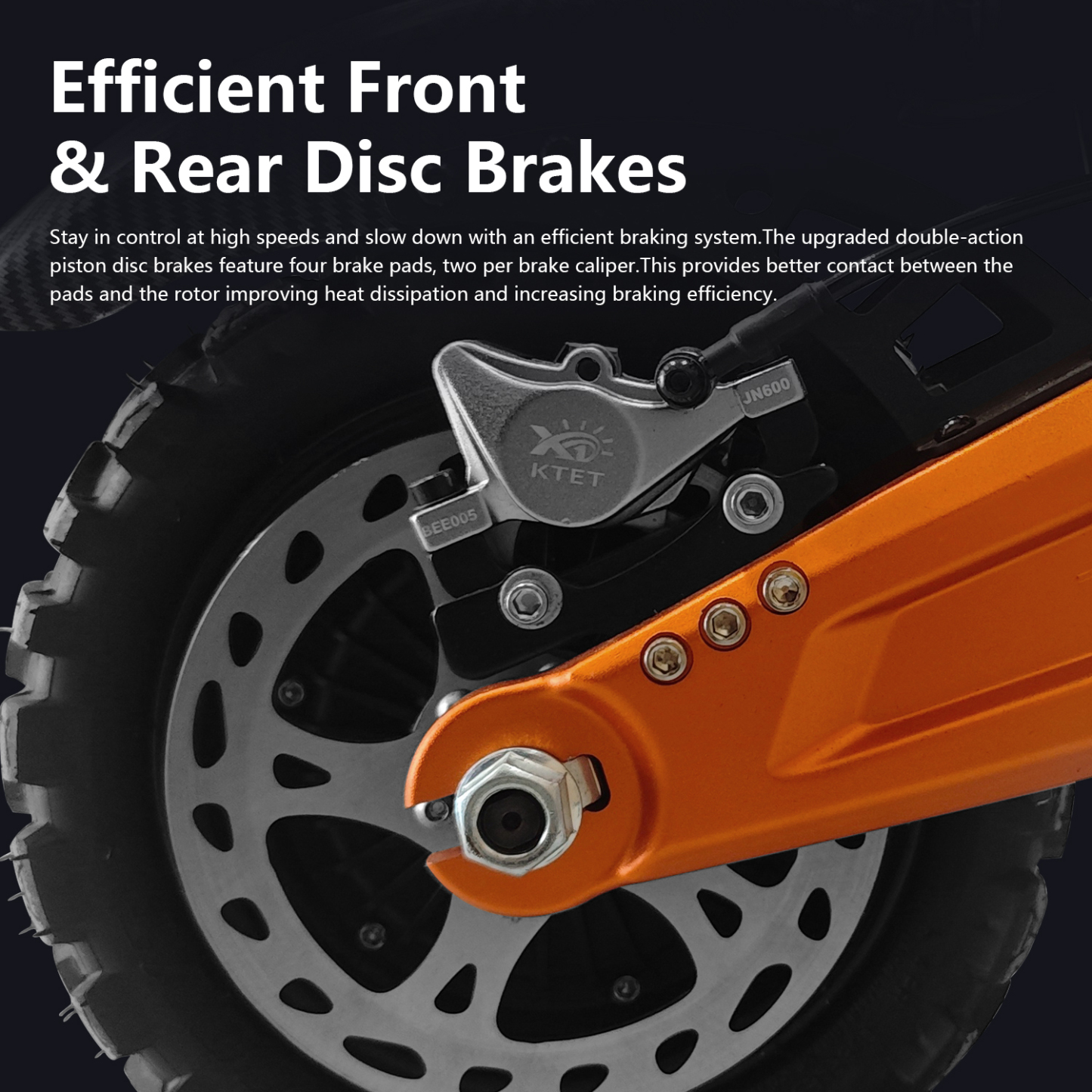 RD1 6000W Dual Motor Electric Scooter 60V 43Ah High Capacity Battery with a Range of Up to 75 Miles 11-Inch off-road Tires