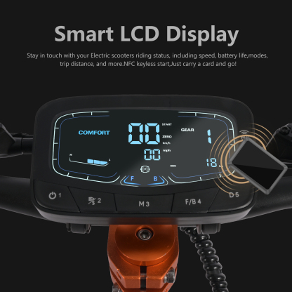 RD1 6000W Dual Motor Electric Scooter 60V 43Ah High Capacity Battery with a Range of Up to 75 Miles 11-Inch off-road Tires