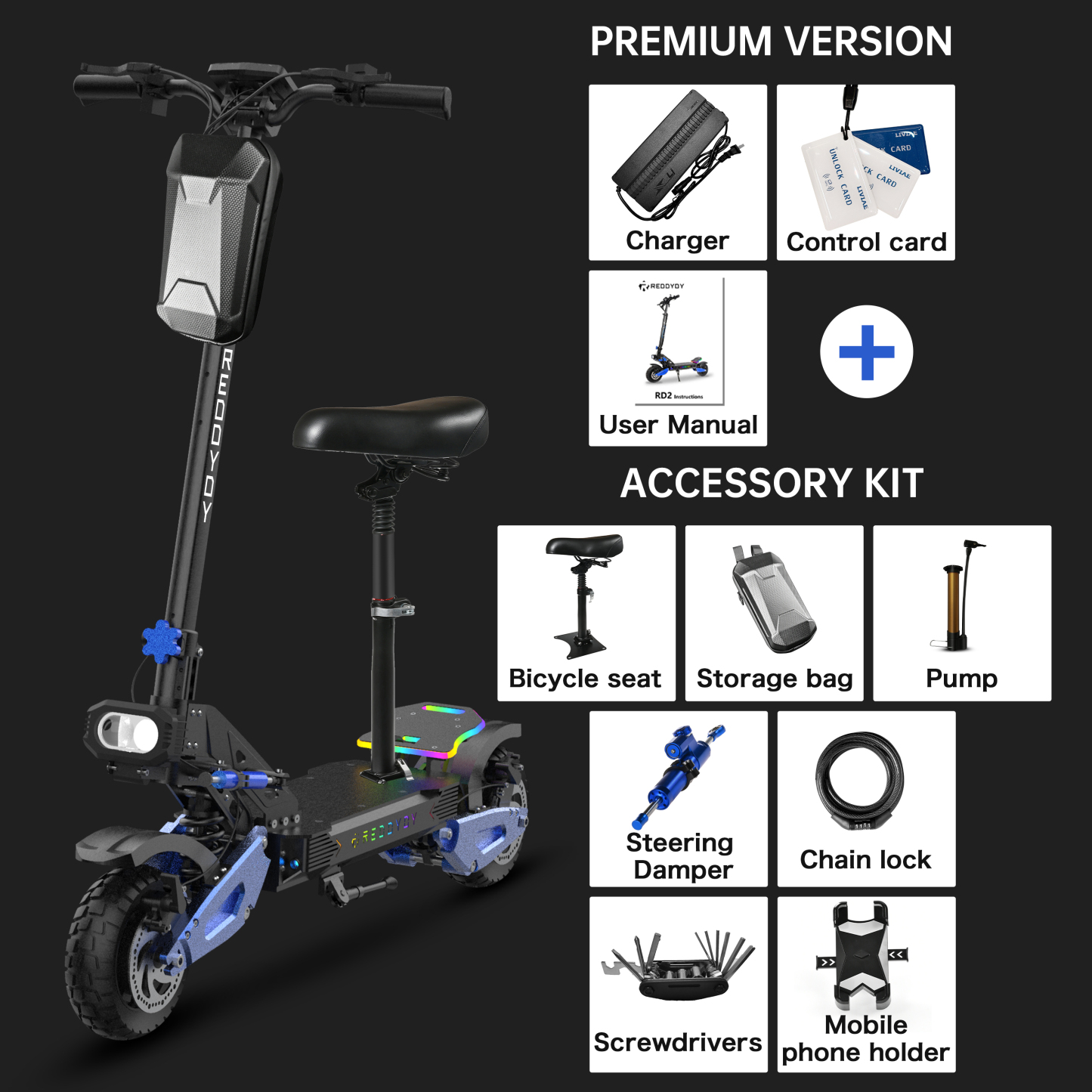 RD2 5000W Dual Motor Off-Road Electric Scooter