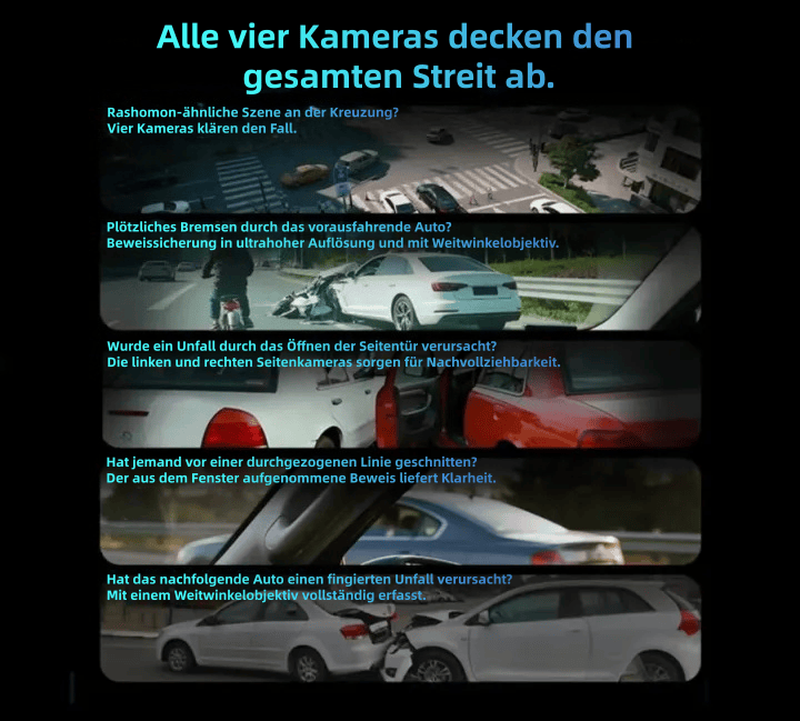 Garmin G980 KI- und sprachgesteuerte Dashcam mit vier Kameras, 360°-Panoramaansicht, 4K Ultra HD-Nachtsicht und GPS-Tracking