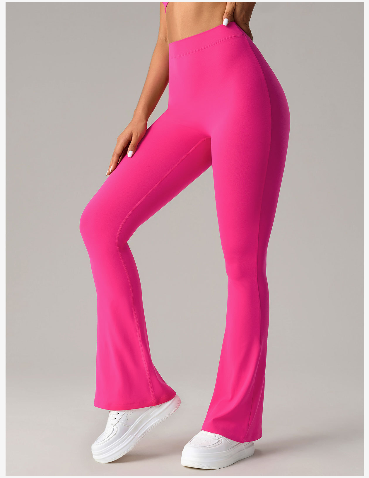 Women's Blue Flared Yoga Pants, High - Waisted & Stretchy