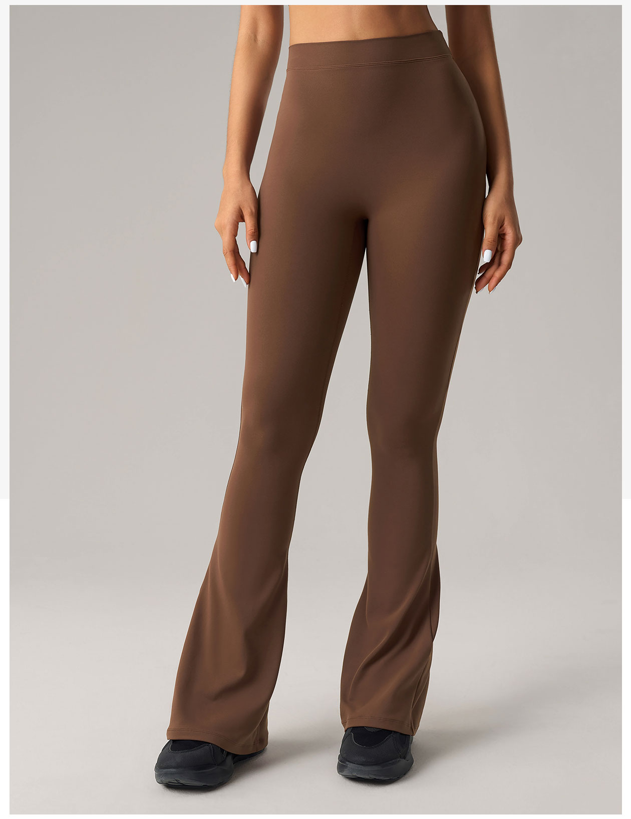 Women's Blue Flared Yoga Pants, High - Waisted & Stretchy