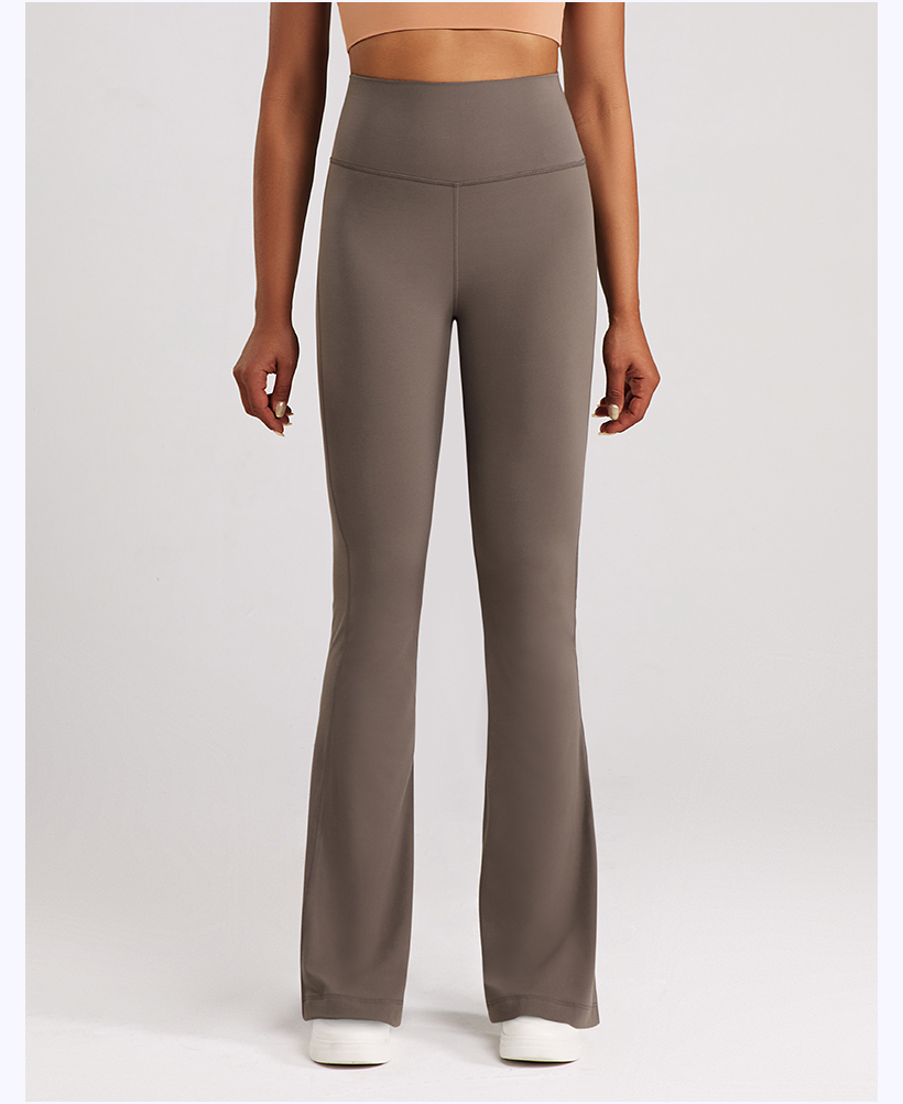 Women's High - Waisted Gray Flare Yoga Pants, Tummy - Control & Bootcut