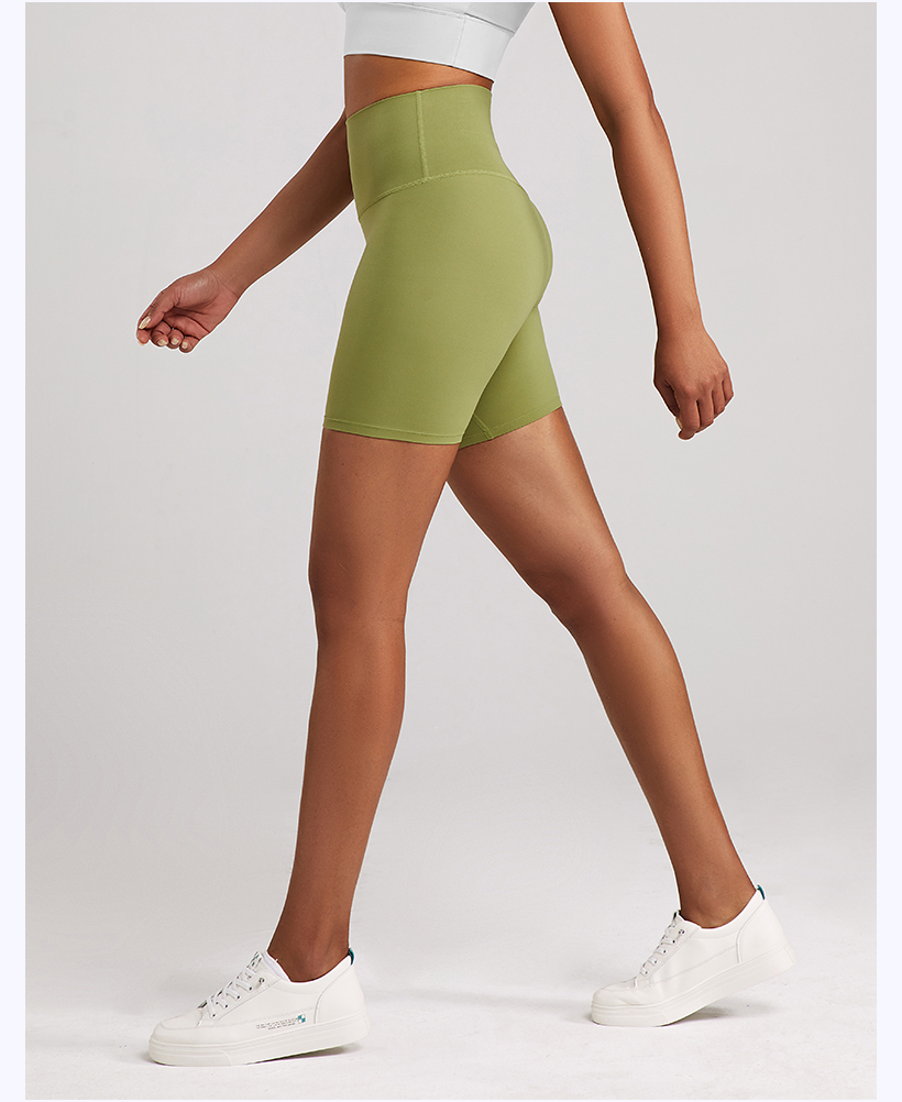 Women's Dark Gray High - Waisted Biker Shorts, Yoga & Workout