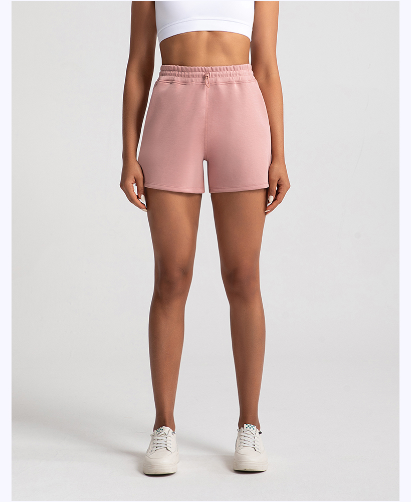 Women's Pink High - Waisted Drawstring Athletic Shorts, Casual & Workout