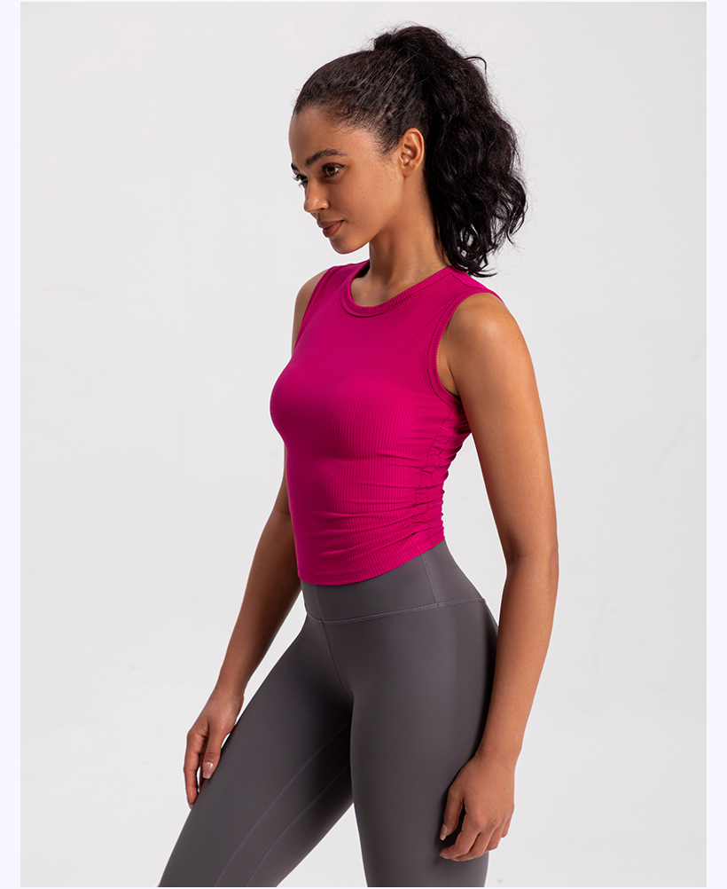 Women's Ribbed Sleeveless Crop Top - Khaki Athletic Tank for Yoga, Gym & Everyday Wear