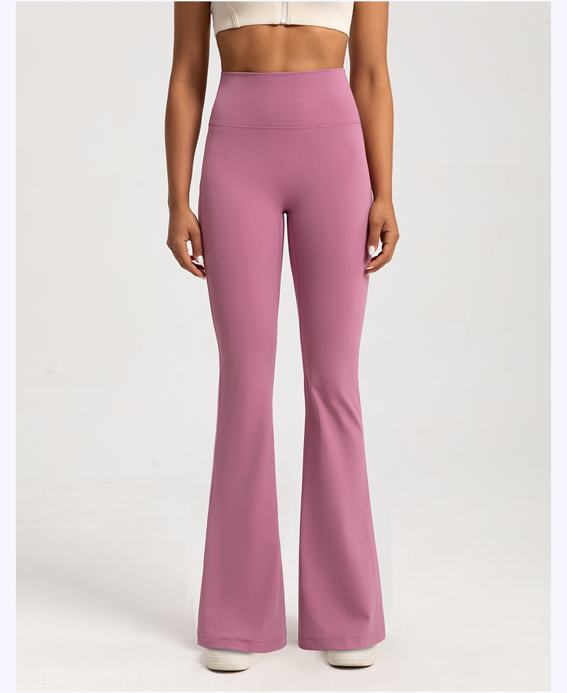 Women's High - Waisted Pink Flare Yoga Pants, Tummy - Control Bootcut Leggings