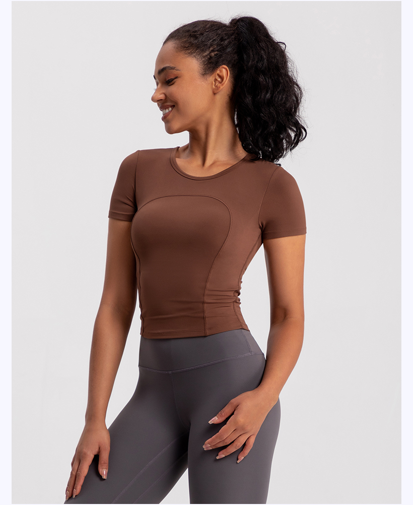 Women's Black Short - Sleeve Compression Workout Top, Yoga & Fitness