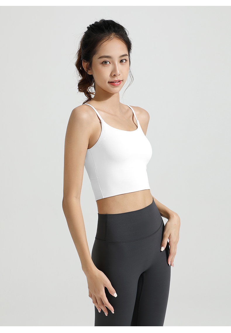 Women's Orange Spaghetti Strap Crop Tank Top - Athletic Camisole for Yoga & Fitness