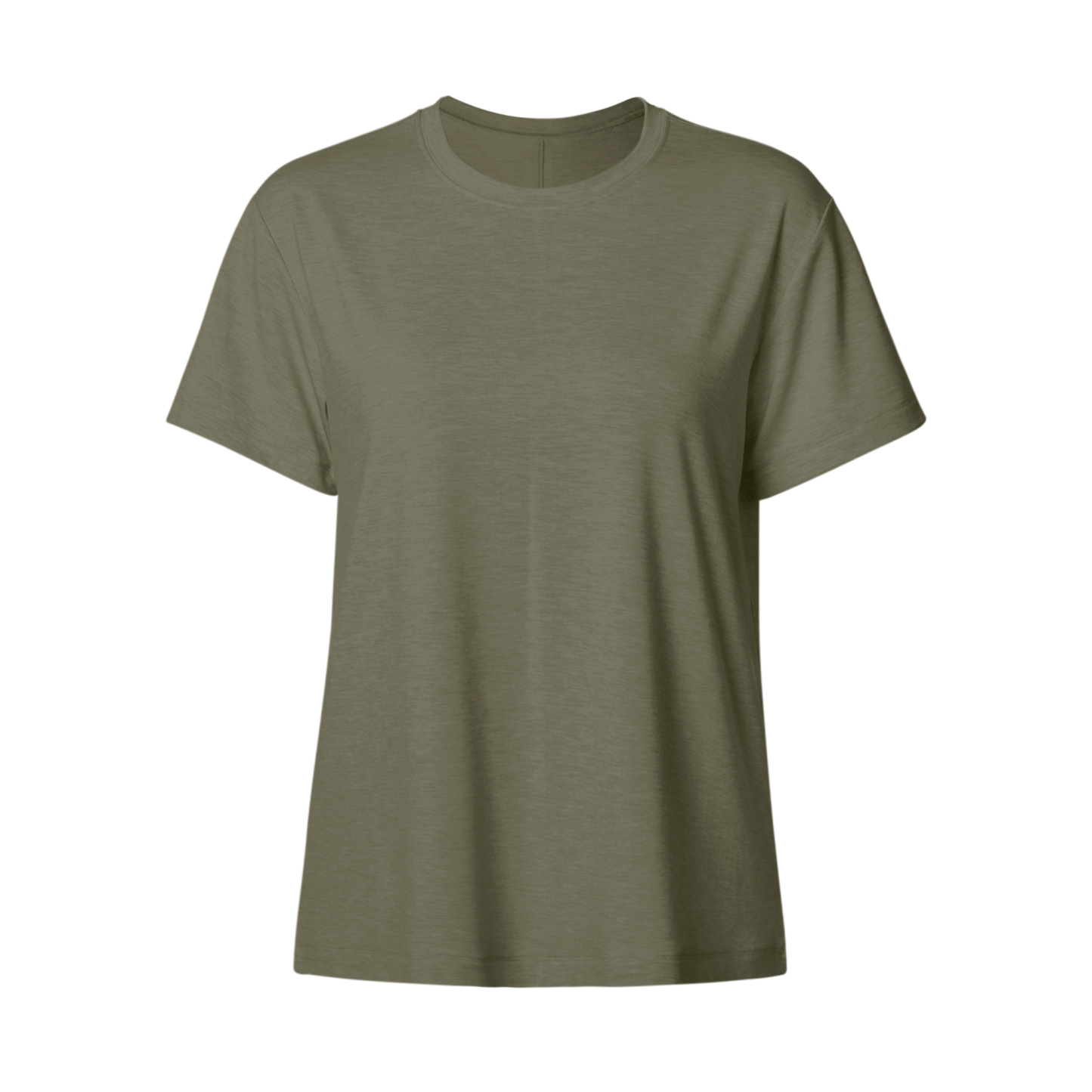Women's Classic Short Sleeve Crewneck T-Shirt - Soft Cotton Blend Olive Green Casual Basic Tee Top