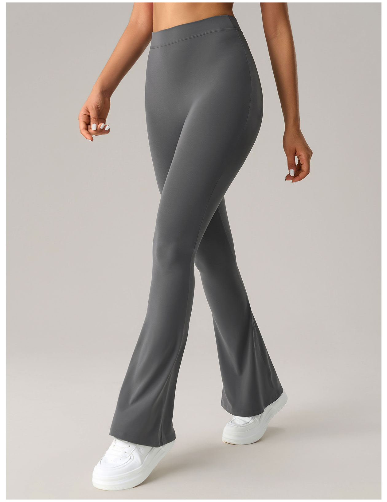 Women's Blue Flared Yoga Pants, High - Waisted & Stretchy