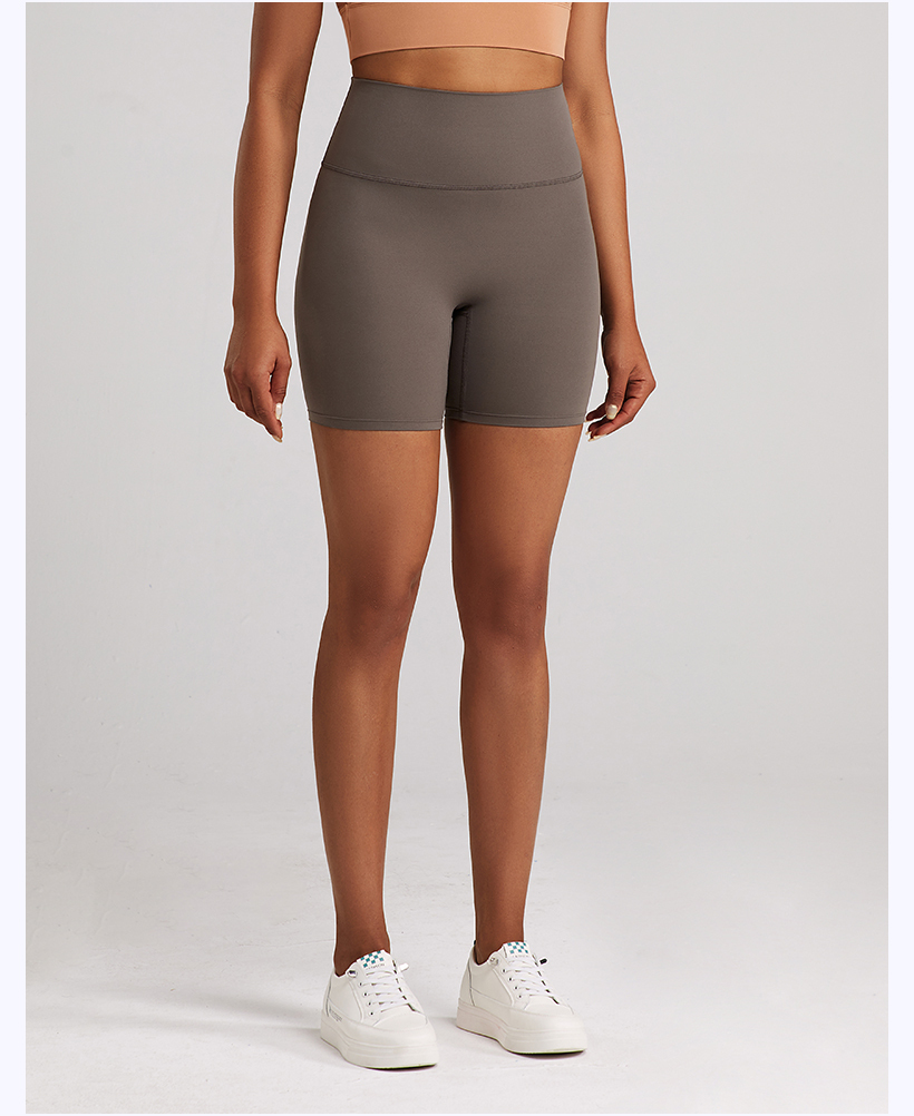 Women's Dark Gray High - Waisted Biker Shorts, Yoga & Workout