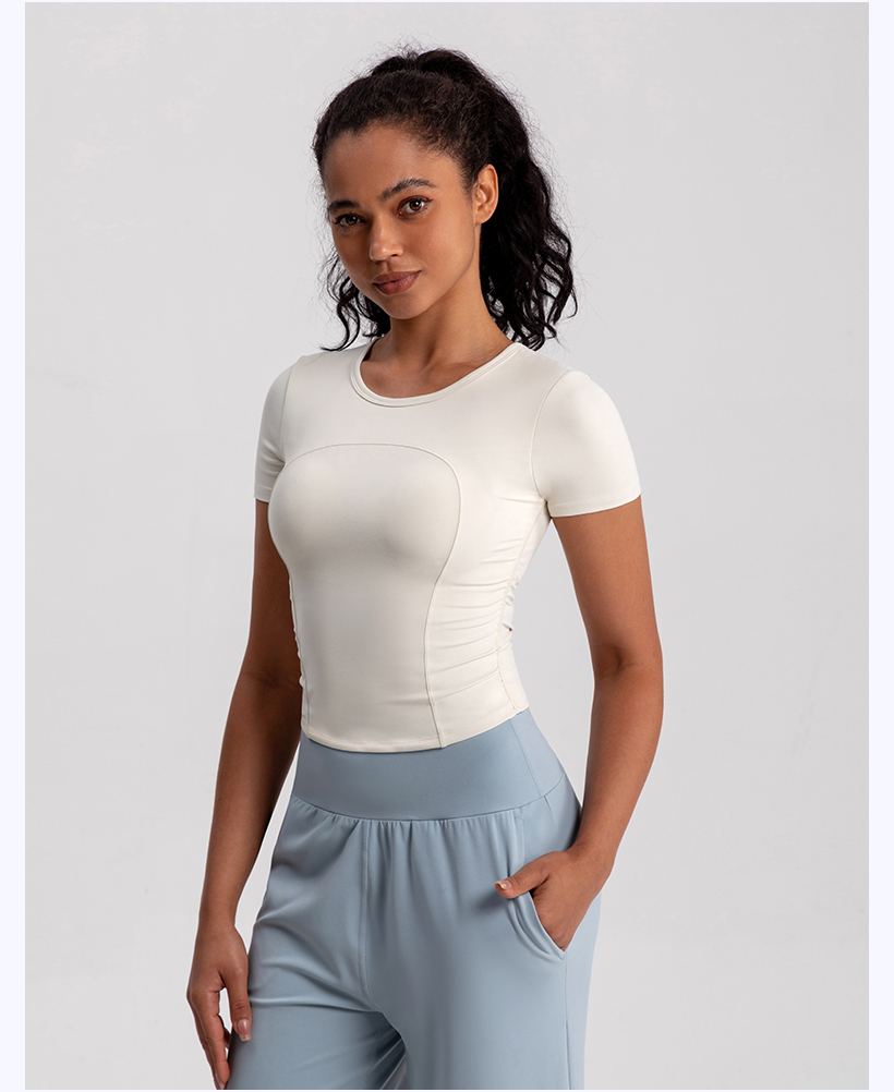 Women's Black Short - Sleeve Compression Workout Top, Yoga & Fitness