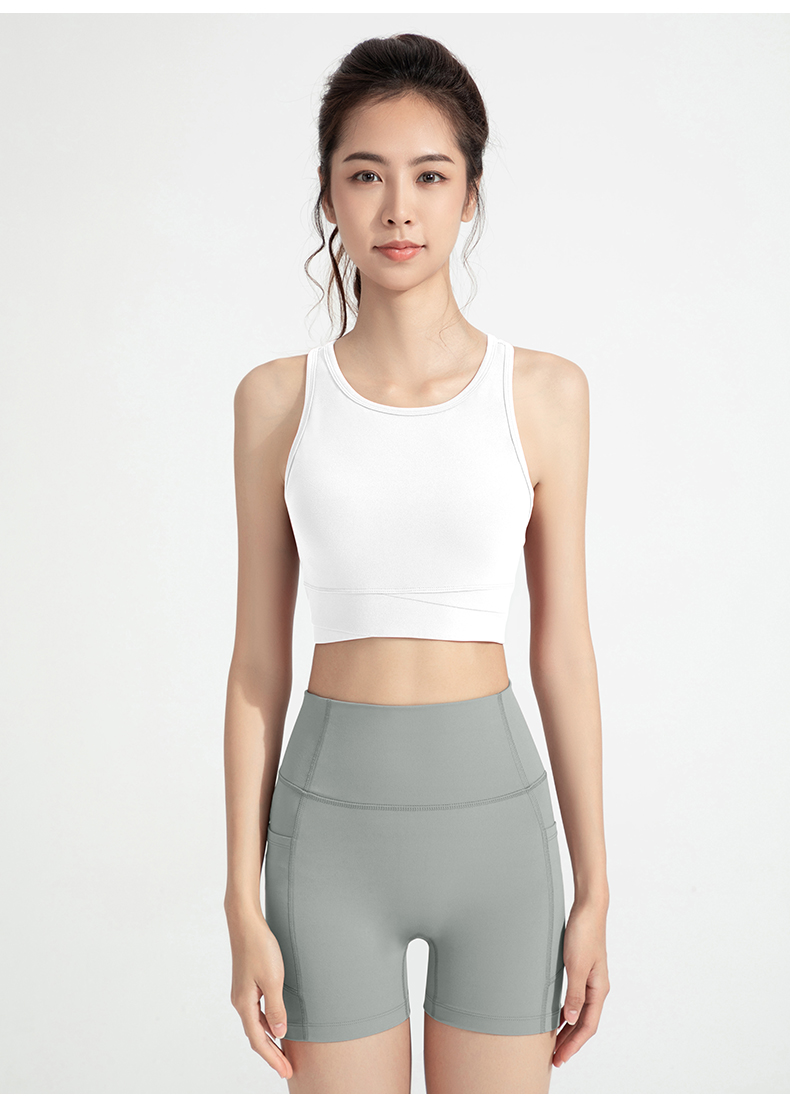 Women's Yellow Crop Tank Top & Gray High - Waisted Shorts Set - Activewear for Yoga, Fitness